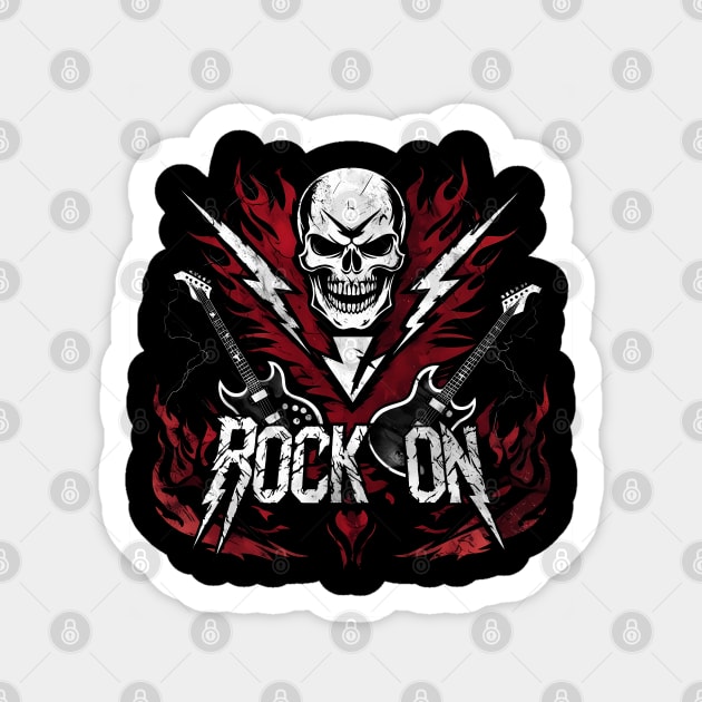Rock On Skull & Guitars Sticker by Mara Bun